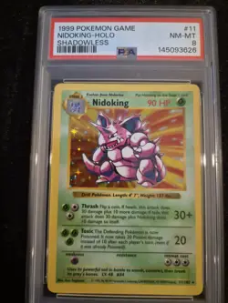 1999 Pokemon Nidoking Holo #11 PSA 8 NM-MT Shadowless Base Set WOTC - Image 1