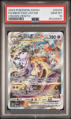 2023 Pokemon Crown Zenith #GG44 Mewtwo Vstar PSA 10 - Image 1