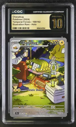 2024 Pokemon SV Temporal Forces TEF EN Charjabug #169/162 CGC 10 PRISTINE - Image 1