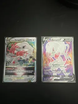 Pokemon TCG Hisuian Zoroark V SWSH297 & VSTAR SWSH298 Lost Origin Promo NM/M - Image 1