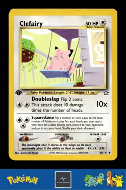 2000 Pokemon WotC Neo Genesis 30/111 Clefairy 1st Ed - Image 1