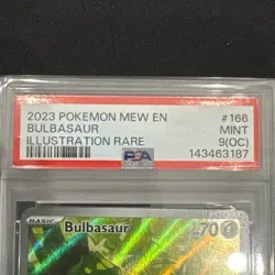 Bulbasaur 166 Illustration Rare Pokemon Scarlet & Violet 151 PSA 9 OC Error Cert - Image 3