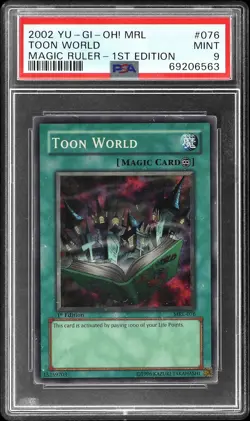 2002 YU-GI-OH! MRL-MAGIC RULER 1ST ED #076 TOON WORLD PSA 9 - Image 1