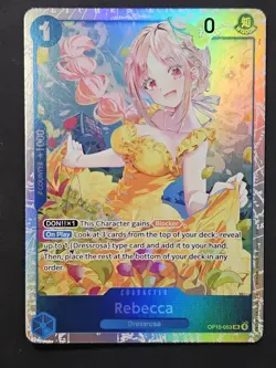 **Rebecca OP15-053 SR Adventure on KAMI’s Island ENGLISH ONE PIECE Card** - Image 1