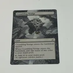 MTG altered hand painted Crumbling Vestige Land, Extended Alter Commander - Image 2