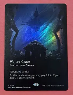 FOIL - Watery Grave Borderless Edge of Eternities 0286 MTG PACK FRESH NM LAND - Image 1
