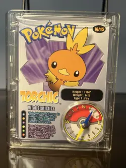 2002 Pokemon Torchic Compass Clip-On Trading Card Wendy's Kids Meal Toy Nintendo - Image 1