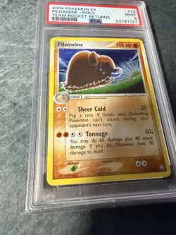 2004 Pokemon Ex Team Rocket Returns #13 Piloswine-Holo Team Rocket Returns PSA 9 - Image 5
