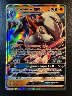 Lycanroc GX - 74/145 - SM Guardians Rising Ultra Rare Holo Pokemon Card - NM/LP - Image 1