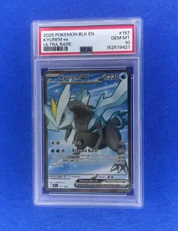 2025 POKEMON BLK EN-BLACK BOLT ULTRA RARE #157 KYUREM EX PSA 10 - Image 1