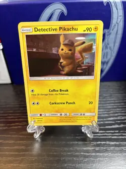 Pikachu -Detective Pikachu SM190 Holo Foil Rare Pokemon Card Clean - Image 1