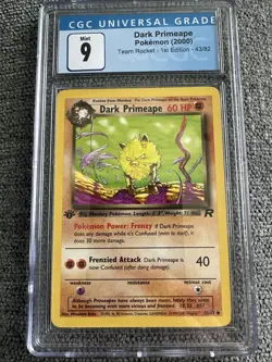 CGC 9 MINT Dark Primeape Team Rocket 1st Edition 43/82 Pokemon - Image 1