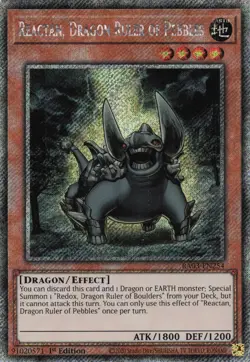 Yugioh Reactan, Dragon Ruler of Pebbles RA03-EN254 - Platinum Secret Rare - Image 1