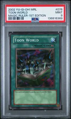 2002 YU-GI-OH! MRL-MAGIC RULER 1ST ED #076 TOON WORLD PSA 9 - Image 1