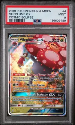 Pokemon Card - Vileplume GX 4/236 Cosmic Eclipse Holo Rare - PSA 9 - Image 1