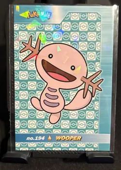 Rare Pokemon Shiny Full Art #194 Wooper Low Pop Cracked Ice Holo Card ⭐ - Image 1