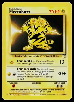 Pokemon Card Base Set 2 Electabuzz 24/130 Rare - Image 1