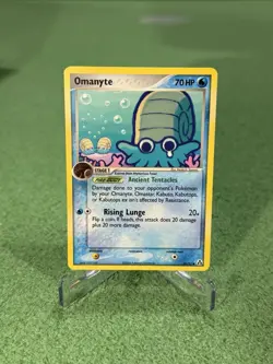 Pokemon TCG Omanyte Legend Maker Holo Stamped Card #60/92 MP-HP - Image 1