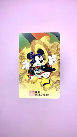 Tokyo Disneyland MICKEY KABUKI “Sukeroku” Telephone Card 1997 — Unused / Japan - Image 1