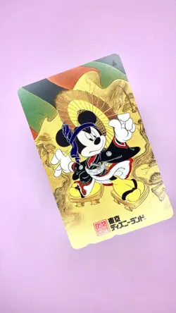 Tokyo Disneyland MICKEY KABUKI “Sukeroku” Telephone Card 1997 — Unused / Japan - Image 3
