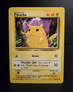 Pokemon TCG - PIKACHU - 58/102 - UNLIMITED - BASE SET (1999) WOTC - VINTAGE - LP - Image 1