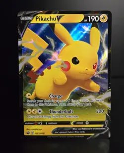 Pokemon TCG - PIKACHU V - SWSH061 - FULL HOLO PROMO - SWORD & SHIELD 2021 -LP/NM - Image 1