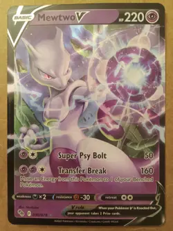 Pokemon TCG Mewtwo V 030/078 Pokemon GO Ultra Rare Holo English 220 HP Basic - Image 1