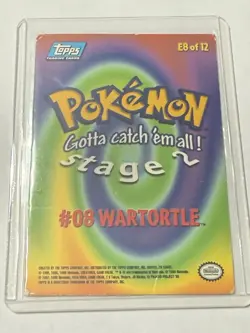 Wartortle 1999 Topps Pokemon First Movie E8 of 12 Stage 2 Blue label logo - Image 2