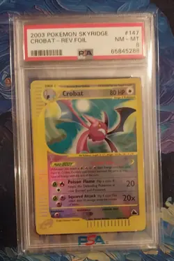 Pokemon TCG Reverse Holo Crystal Crobat Skyridge 2003 PSA 8 NM-MT - Image 1