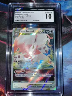 Hisuian Zoroark VSTAR 147/196 Ultra Rare Holo Lost Origin Pokemon CGC Gem Mint - Image 1