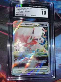 Hisuian Zoroark VSTAR 147/196 Ultra Rare Holo Lost Origin Pokemon CGC Gem Mint - Image 2