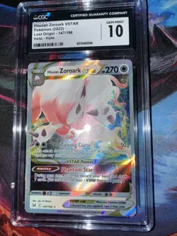 Hisuian Zoroark VSTAR 147/196 Ultra Rare Holo Lost Origin Pokemon CGC Gem Mint - Image 3