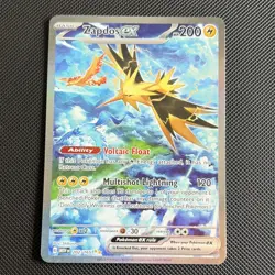 Pokemon Zapdos ex 202/165 Sv: Scarlet & Violet 151 Illustration Rare Holo 200 HP - Image 1