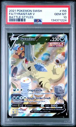 Tyranitar V 155/163 Battle Styles Pokemon PSA 10 *224 - Image 1