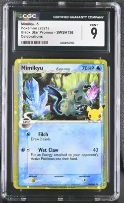 Mimikyu SWSH136 Celebrations Black Star Promos Pokemon CGC 9 Mint *103 - Image 1
