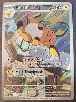 Pokemon TCG Raichu 211/193 Paldea Evolved Holo Illustration Rare Light Play - Image 1