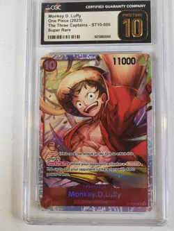 CGC PRISTINE 10 | Monkey D. Luffy ST10-006 Super Rare SR | One Piece Card Game T - Image 1