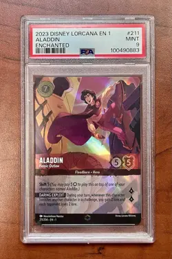 Disney Lorcana EN 1 The First Chapter Aladdin Enchanted #211 PSA 9 - Image 1