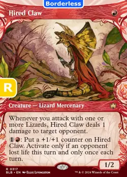 MTG Hired Claw Bloomburrow Rare Creature Lizard Mercenary NM - Image 1