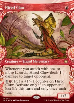 MTG Hired Claw Bloomburrow Rare Creature Lizard Mercenary NM - Image 2