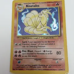 Pokemon Ninetales Base Set Holo Rare 12/102 80 HP Stage 1 Unlimited WOTC English - Image 1