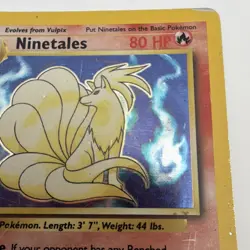 Pokemon Ninetales Base Set Holo Rare 12/102 80 HP Stage 1 Unlimited WOTC English - Image 4