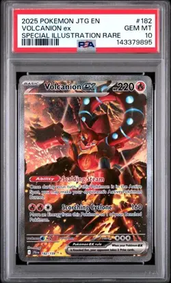 PSA 10 Volcanion EX 182/159 Pokemon Journey Together Special Illustration Rare - Image 1