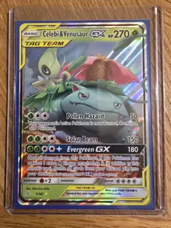 Pokemon Celebi Venusaur GX TAG TEAM Ultra Rare Holo Sm-Team Up 1/181 - Image 1