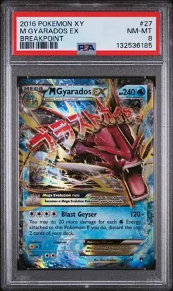 PSA 8 M GYARADOS EX #27 2016 POKEMON XY BREAKPOINT - Image 1