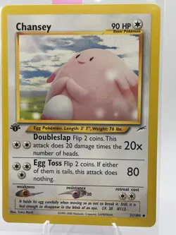 CHANSEY 31/105 Neo Destiny 1st Edition Pokemon Card LP/NM WOTC - Image 1
