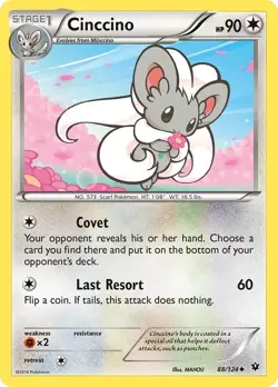 Pokemon CINCCINO XY Fates Collide 88/124 NM/Mint PACK FRESH - Image 1