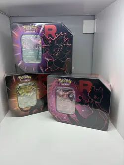 Pokemon TCG Sealed Destined Rivals Team Rocket Tin Set of 3 Brand New Sealed - Image 2