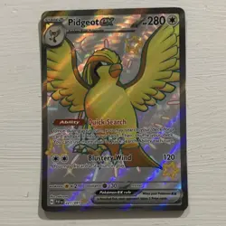 Pokemon Pidgeot EX SV: Paldean Fates Ultra Rare Full Art Holo 221/091 280 HP - Image 1