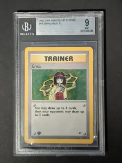 BGS 9 MINT Erika Gym Heroes 1st Edition 16/132 Holo 2000 Pokemon Card - Image 1
